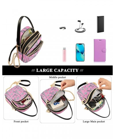 Paris Modern Bright Pink Crossbody Bags for Women Cross Body Bags Wallet Phone Purse with Chain Strap for Travel $14.81 Cross...