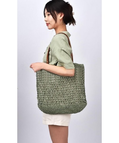 Straw Beach Tote Bag Women Hollow Shoulder Bag Retro Large Handwoven Straw Handbag Hobo Purses Vacation Travel Khaki $18.80 S...