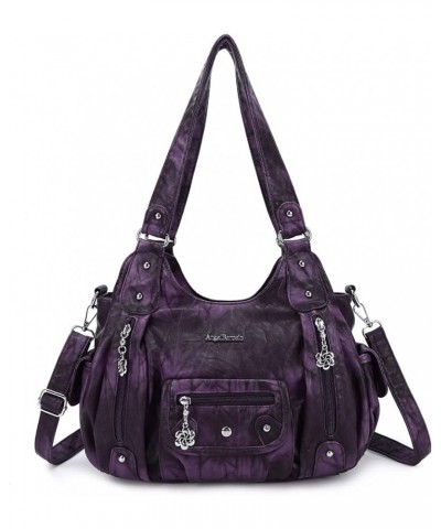 Womens Purses and Handbags PU Leather Shoulder Bag Fashion Hobo Bags for Girls D.purple $20.13 Totes