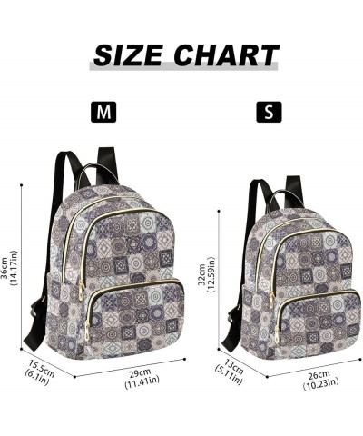 Indian Patchwork Turkish Ornament Moroccan Tile Mosaic Women Backpack Purse Shoulder Bag Color Medium $19.13 Backpacks