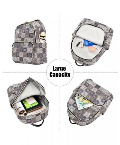 Indian Patchwork Turkish Ornament Moroccan Tile Mosaic Women Backpack Purse Shoulder Bag Color Medium $19.13 Backpacks