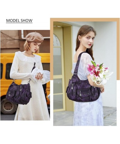 Womens Purses and Handbags PU Leather Shoulder Bag Fashion Hobo Bags for Girls D.purple $20.13 Totes