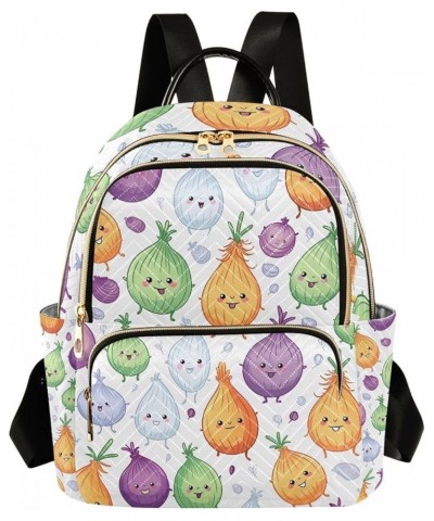 Cartoon Colorful Onion Fashion Backpack Purse for Women, Casual Daypacks, Ladies Gift for Traveling Hiking Multicolor Medium ...