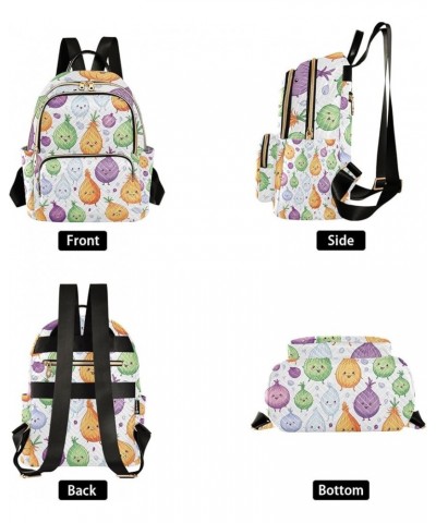 Cartoon Colorful Onion Fashion Backpack Purse for Women, Casual Daypacks, Ladies Gift for Traveling Hiking Multicolor Medium ...