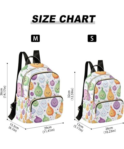 Cartoon Colorful Onion Fashion Backpack Purse for Women, Casual Daypacks, Ladies Gift for Traveling Hiking Multicolor Medium ...