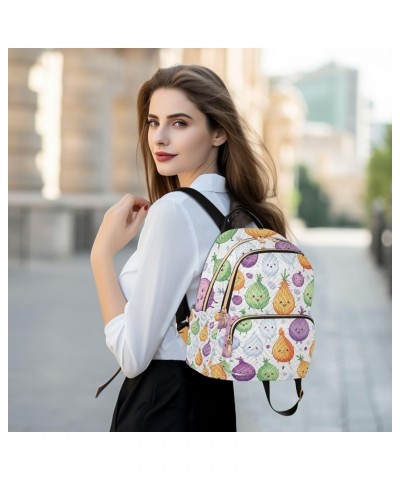 Cartoon Colorful Onion Fashion Backpack Purse for Women, Casual Daypacks, Ladies Gift for Traveling Hiking Multicolor Medium ...