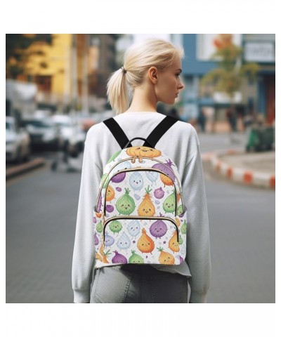 Cartoon Colorful Onion Fashion Backpack Purse for Women, Casual Daypacks, Ladies Gift for Traveling Hiking Multicolor Medium ...