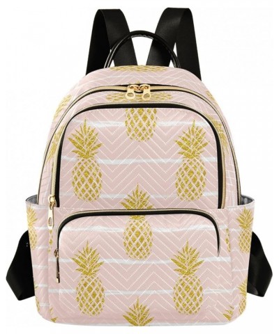 Gold Pineapple Beautiful Women Backpack Purse Ladies Fashion Shoulder Bag Daypack Travel Bag 7.5L Medium $16.42 Backpacks