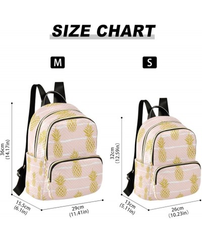 Gold Pineapple Beautiful Women Backpack Purse Ladies Fashion Shoulder Bag Daypack Travel Bag 7.5L Medium $16.42 Backpacks