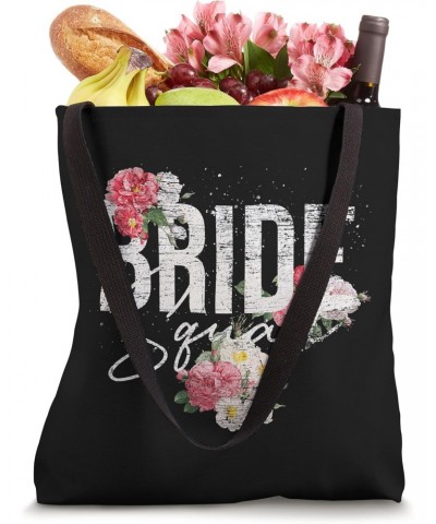 Floral Bride Squad Bridal Bachelorette Party Engaged Flowers Tote Bag $10.08 Totes