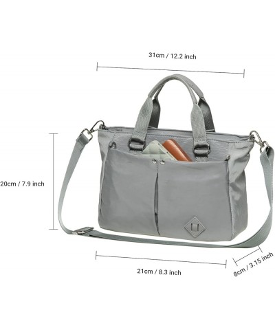 Women Crossbody Bag Handbag Lightweight Shoulder Purse Nylon Multi Pocket Crossbody Bag Ladies Travel Handbag 2519-lightgrey ...