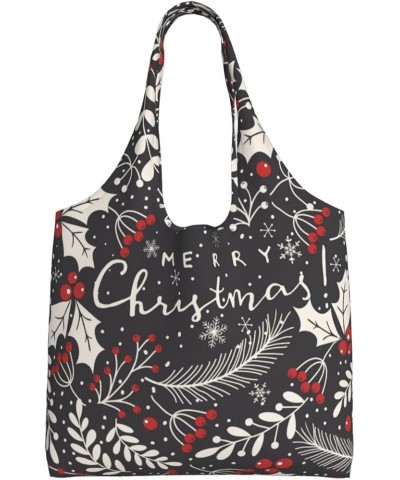 Merry Christmas Single Shoulder Commuter Canvas Tote Bags For Women And Men 24 Merry Christmas $10.55 Totes