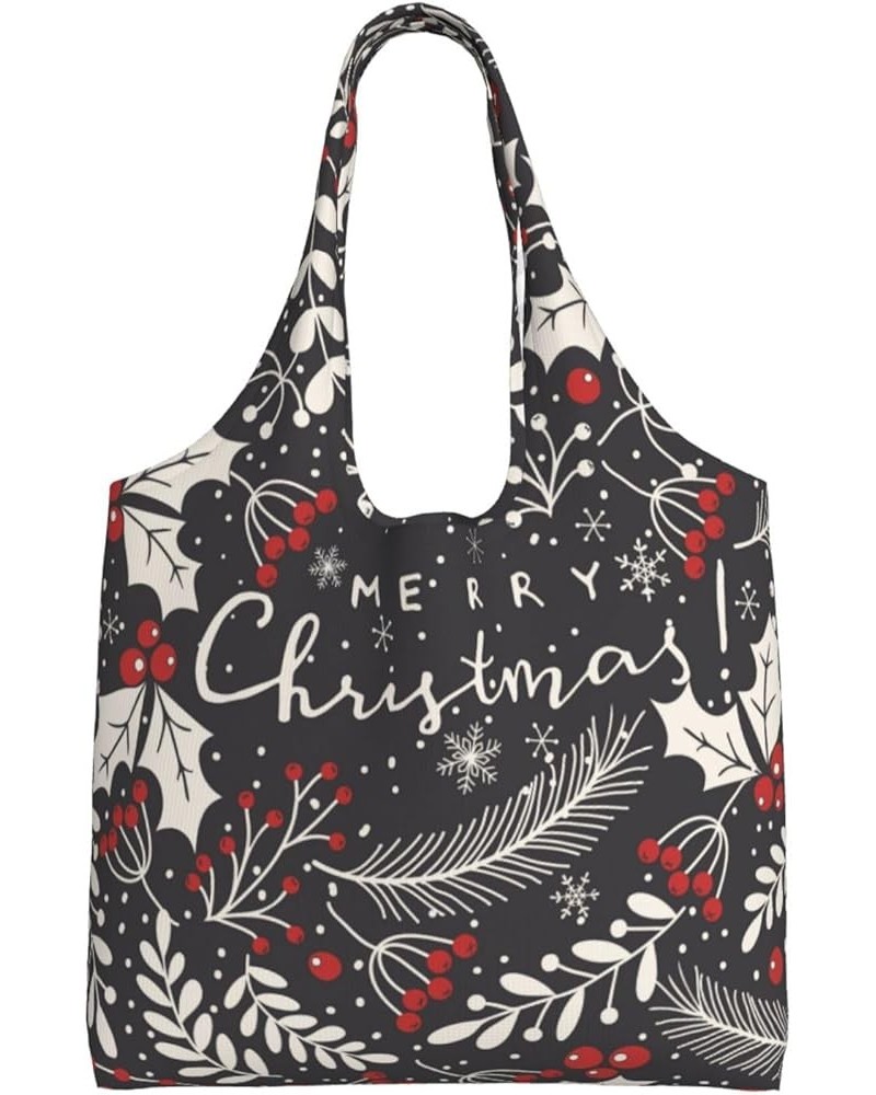 Merry Christmas Single Shoulder Commuter Canvas Tote Bags For Women And Men 24 Merry Christmas $10.55 Totes