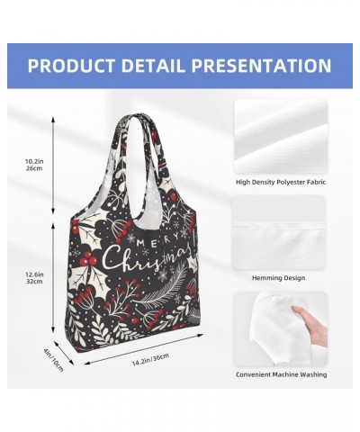 Merry Christmas Single Shoulder Commuter Canvas Tote Bags For Women And Men 24 Merry Christmas $10.55 Totes