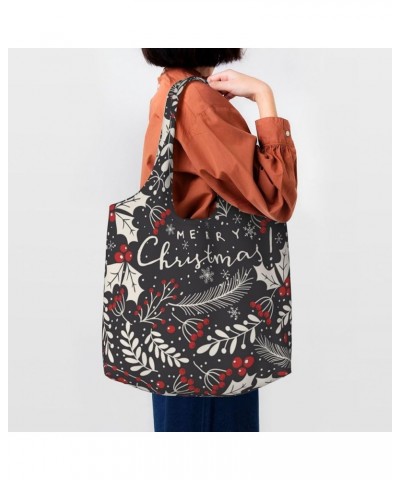 Merry Christmas Single Shoulder Commuter Canvas Tote Bags For Women And Men 24 Merry Christmas $10.55 Totes