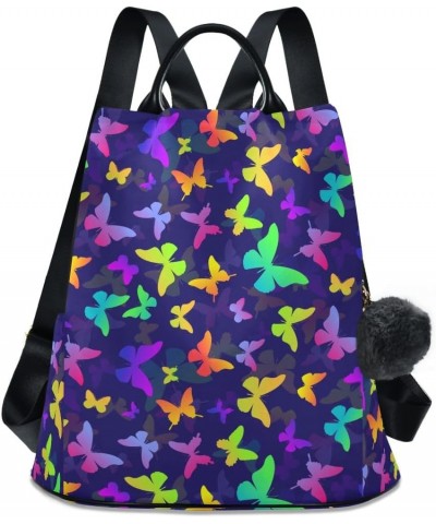 Backpack Purse for Women Fashion Travel Anti-theft Rainbow Color Butterflies Daypack Casual Shoulder Bag Medium Size $20.94 B...