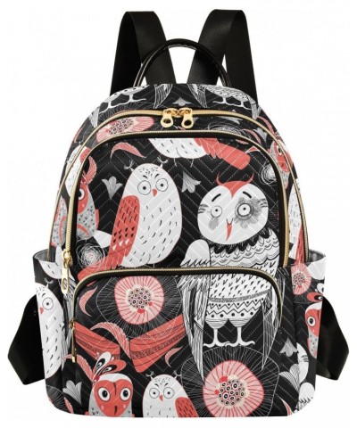 Graphic Funny Owl Fashion Backpack Purse for Women Multipurpose Casual Daypack with Multi Pockets & Secured Zipper Ladies Han...