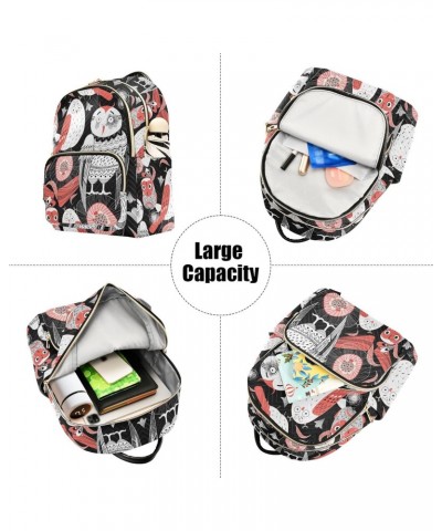 Graphic Funny Owl Fashion Backpack Purse for Women Multipurpose Casual Daypack with Multi Pockets & Secured Zipper Ladies Han...