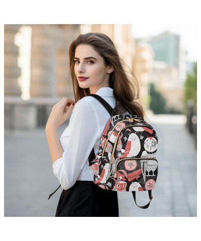 Graphic Funny Owl Fashion Backpack Purse for Women Multipurpose Casual Daypack with Multi Pockets & Secured Zipper Ladies Han...