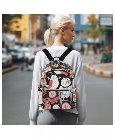 Graphic Funny Owl Fashion Backpack Purse for Women Multipurpose Casual Daypack with Multi Pockets & Secured Zipper Ladies Han...