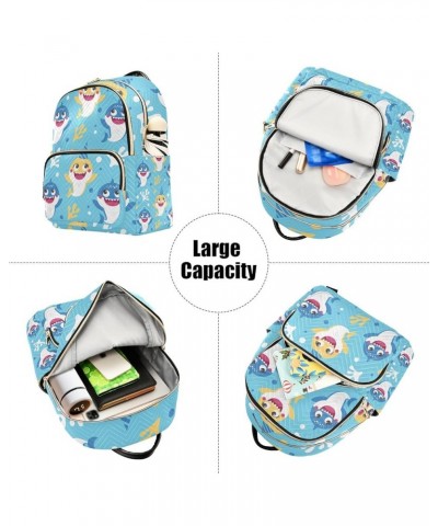 Small Backpack for Women Travel Bag Cute Baby Shark Daypack Purse Fashion Shoulder Bag Rucksack Small A526 $10.92 Backpacks