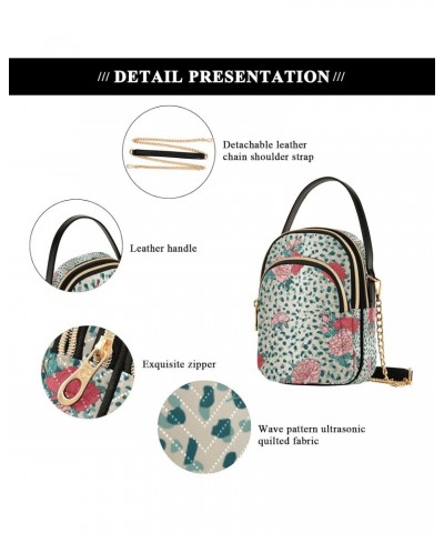 Crossbody Bag for Women, Leopard with Pink Floral Phone Purse Detachable Chain Bag Shoulder Handbag Wallet $13.19 Crossbody Bags