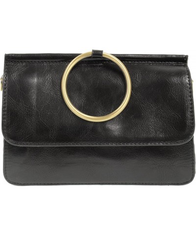 Women's Aria Ring Crossbody Handbag Purse Bag - 120 - Black With Gold Ring $37.23 Crossbody Bags