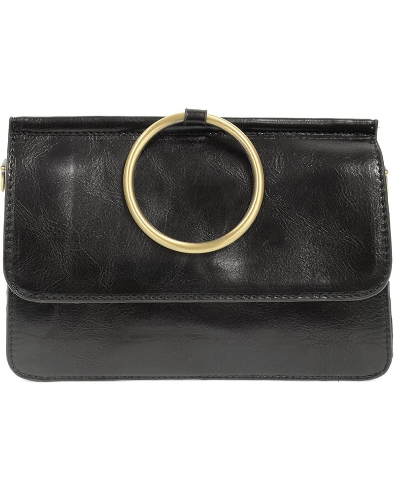 Women's Aria Ring Crossbody Handbag Purse Bag - 120 - Black With Gold Ring $37.23 Crossbody Bags