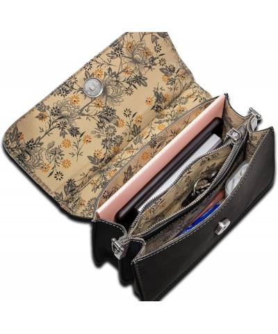 Women's Aria Ring Crossbody Handbag Purse Bag - 120 - Black With Gold Ring $37.23 Crossbody Bags