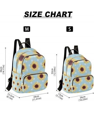 Women Backpack Sunflower Blue Dot Anti-Theft Travel Backpack with Luggage Belt Lightweight Handbag Lady Purse Roomy Double Zi...