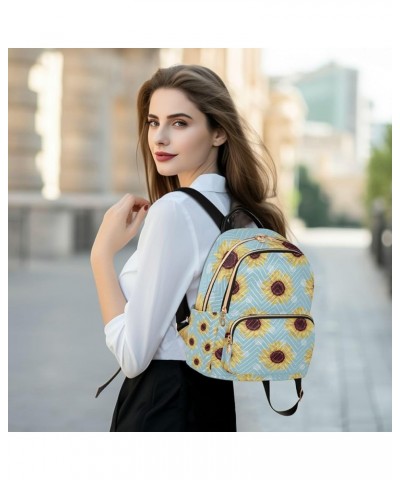 Women Backpack Sunflower Blue Dot Anti-Theft Travel Backpack with Luggage Belt Lightweight Handbag Lady Purse Roomy Double Zi...