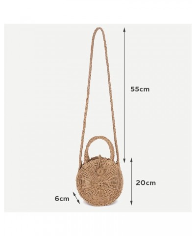 Women Woven Round Rattan Mini Straw Bag Beach Circle Handbag Summer Handmade Retro Knitted Messenger Bags Mini $20.67 Shoulde...