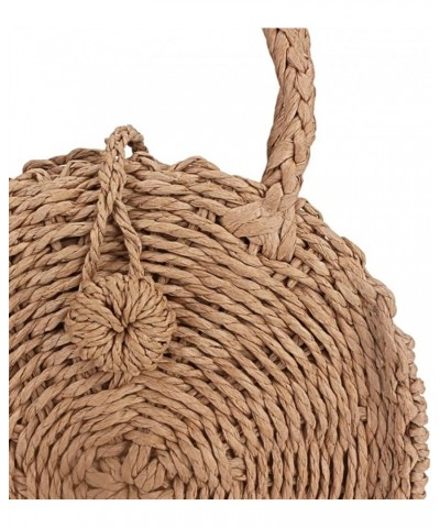 Women Woven Round Rattan Mini Straw Bag Beach Circle Handbag Summer Handmade Retro Knitted Messenger Bags Mini $20.67 Shoulde...