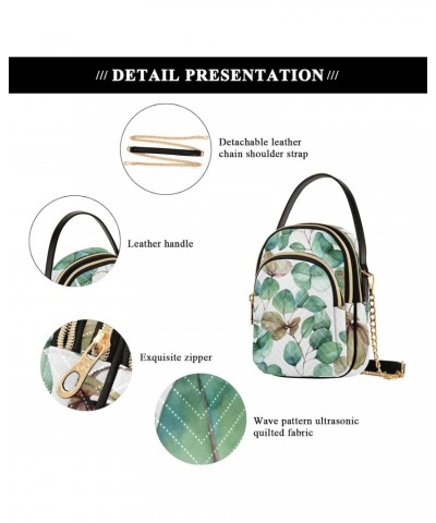 Cell Phone Purse Watercolor Green Dark Leaves Crossbody Handbag Durable Shoulder Bag Sturdy Travel Pouch Compact Chic Bag for...