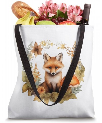 Cottagecore Vintage Fox, Flowers and Mushrooms Botanical Tote Bag $9.22 Totes