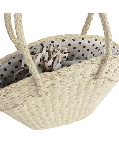 Women Summer Beach handbag Handmade Straw Tote Bag for Vacation Picnic Daily Beige $17.34 Totes