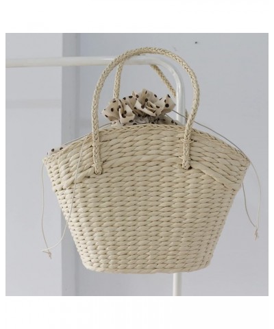 Women Summer Beach handbag Handmade Straw Tote Bag for Vacation Picnic Daily Beige $17.34 Totes