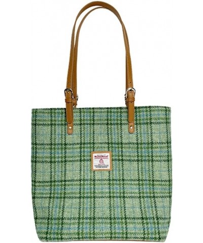 Harris Tweed Tote bag Retro Plaid Large Capacity Handbag Versatile Shoulder Bag Light Green $40.95 Totes