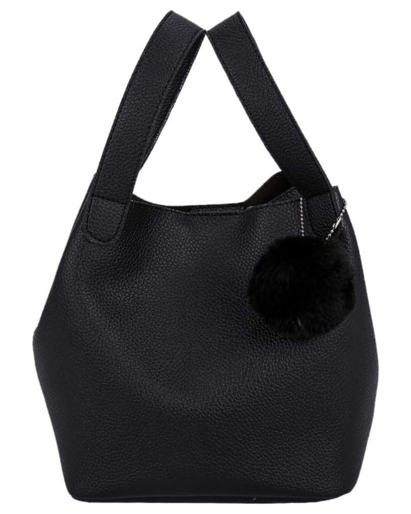 Capacity Casual Women's Solid Fashion Handbag Large Color Shoulder Bag Bag Mens Shoulder Bags (Black, one size) Black One Siz...