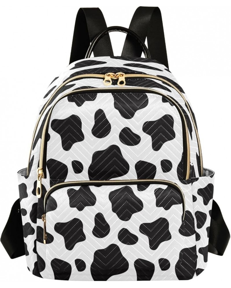 Black and White Cow Print Fashion Backpack Purse Ladies Fashion Rucksack Travel Shoulder Bag Casual Daily Backpack Small $21....