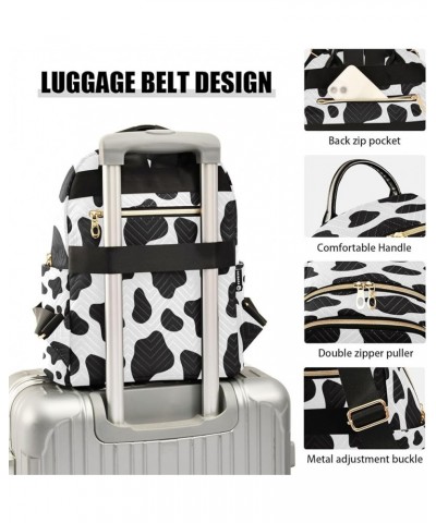 Black and White Cow Print Fashion Backpack Purse Ladies Fashion Rucksack Travel Shoulder Bag Casual Daily Backpack Small $21....