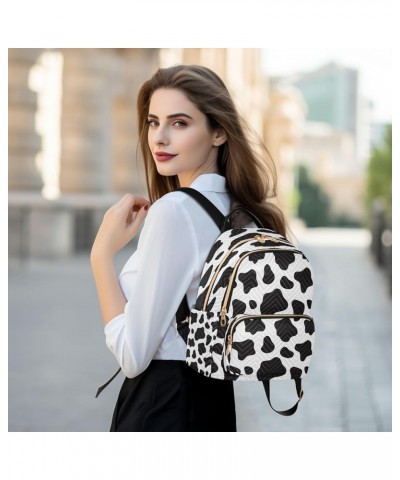 Black and White Cow Print Fashion Backpack Purse Ladies Fashion Rucksack Travel Shoulder Bag Casual Daily Backpack Small $21....