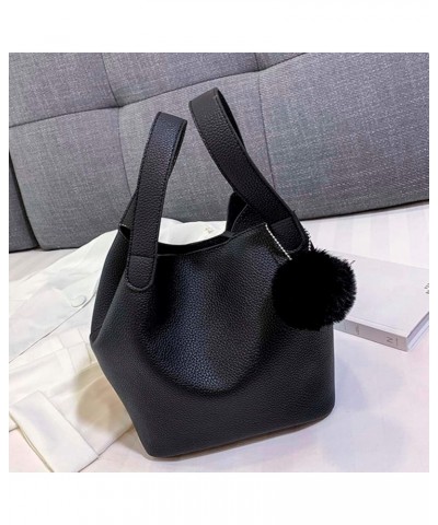 Capacity Casual Women's Solid Fashion Handbag Large Color Shoulder Bag Bag Mens Shoulder Bags (Black, one size) Black One Siz...