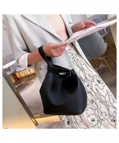 Capacity Casual Women's Solid Fashion Handbag Large Color Shoulder Bag Bag Mens Shoulder Bags (Black, one size) Black One Siz...