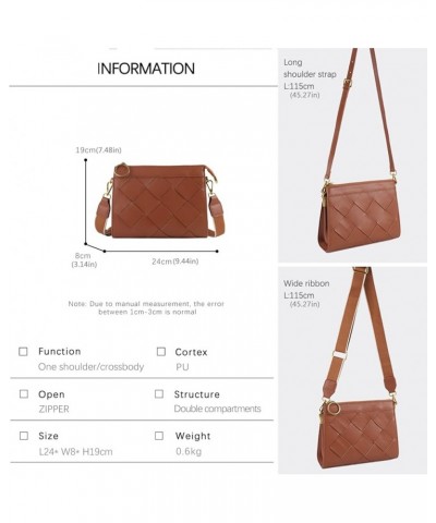 Ladies Handbag Fashion Clutch Woven Shoulder Bag Women Crossbody Bag Purse Rhombic Messenger Small Square Bag Rose Red $21.38...