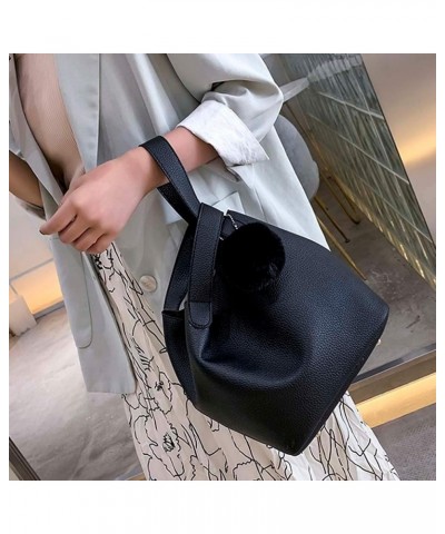 Capacity Casual Women's Solid Fashion Handbag Large Color Shoulder Bag Bag Mens Shoulder Bags (Black, one size) Black One Siz...