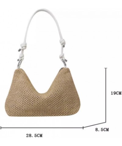 Summer Beach Woven Bag Women Vintage Straw Bracket Shoulder Bag Black $15.68 Shoulder Bags