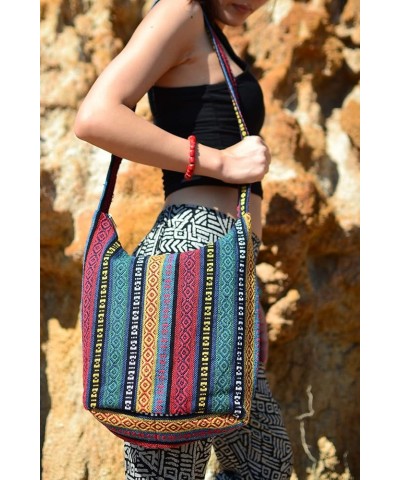 Hobo Sling Bags For Women Crossbody Bag Thai Top Handmade Shoulder Bag with Adjustable Strap Reggae $10.50 Shoulder Bags