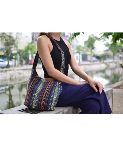 Hobo Sling Bags For Women Crossbody Bag Thai Top Handmade Shoulder Bag with Adjustable Strap Reggae $10.50 Shoulder Bags