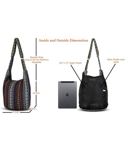 Hobo Sling Bags For Women Crossbody Bag Thai Top Handmade Shoulder Bag with Adjustable Strap Reggae $10.50 Shoulder Bags